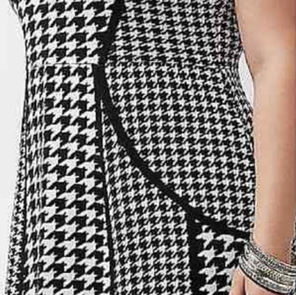 Lane Bryant Black White Houndstooth Dress 22/24 - Picture 10 of 13